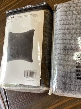 BNWT Pair of Washable Velvet Euro Shams 27” x 27”
